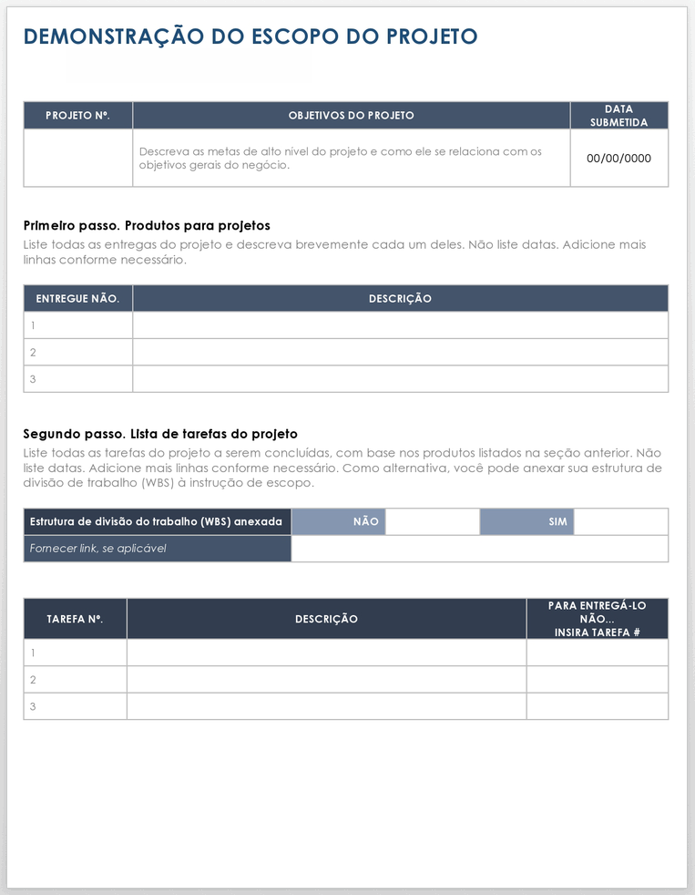  Modelo de Declaração de Escopo do Projeto