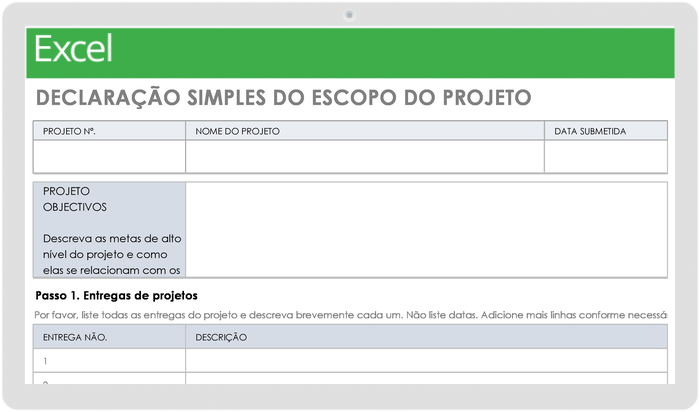 Modelo Simples de Declaração de Escopo do Projeto