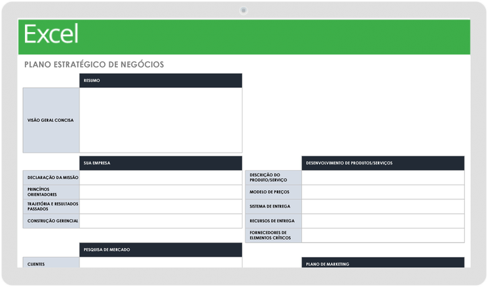 Modelo de Plano Estratégico de Negócios